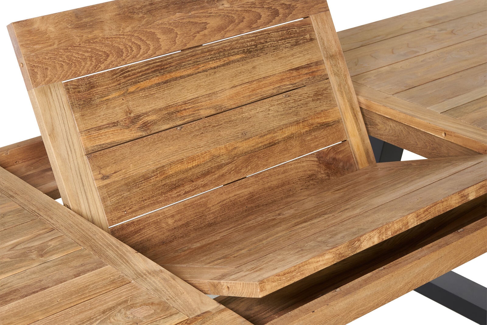 Garden FLAIR Gartentisch OLI 220-300 x 100 cm sandschwarz /Teak