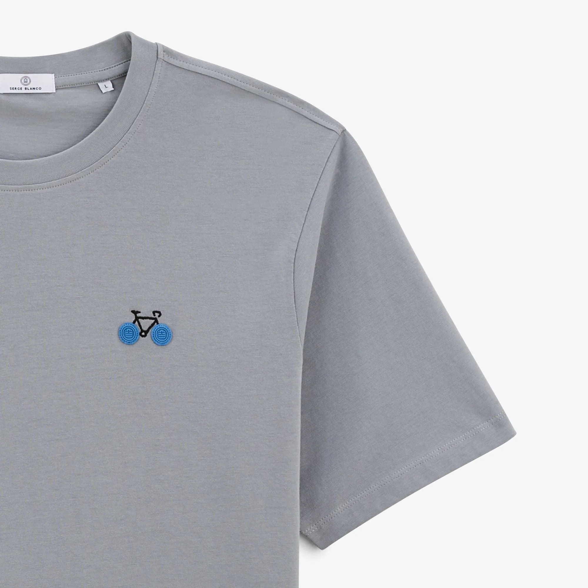 TINO - T-shirt broderie vélo | Gris