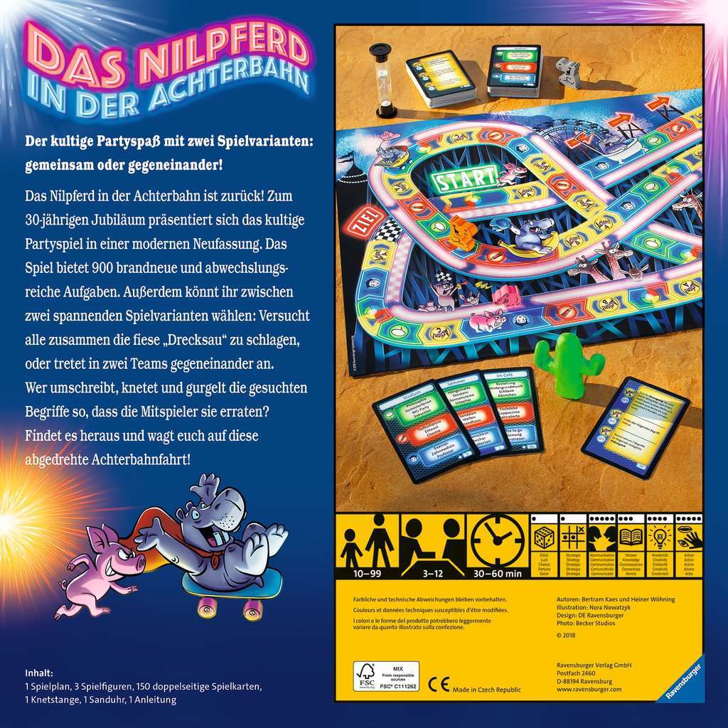 Ravensburger Spiel Das Nilpferd in der Achterbahn