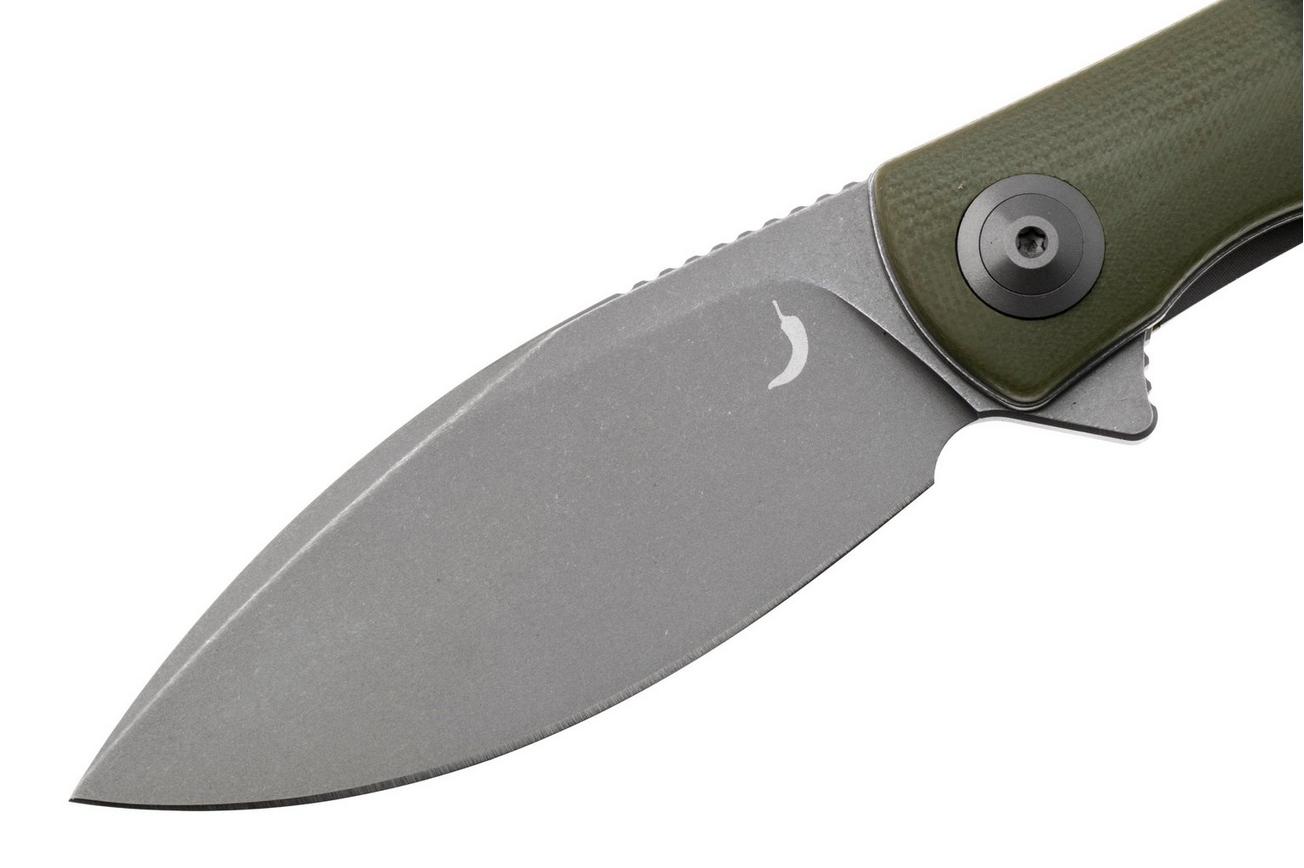 Trollsky Knives Mandu Evo MTE001 Stonewashed 14C28N, Green G10, zakmes, Michael Trollsky design