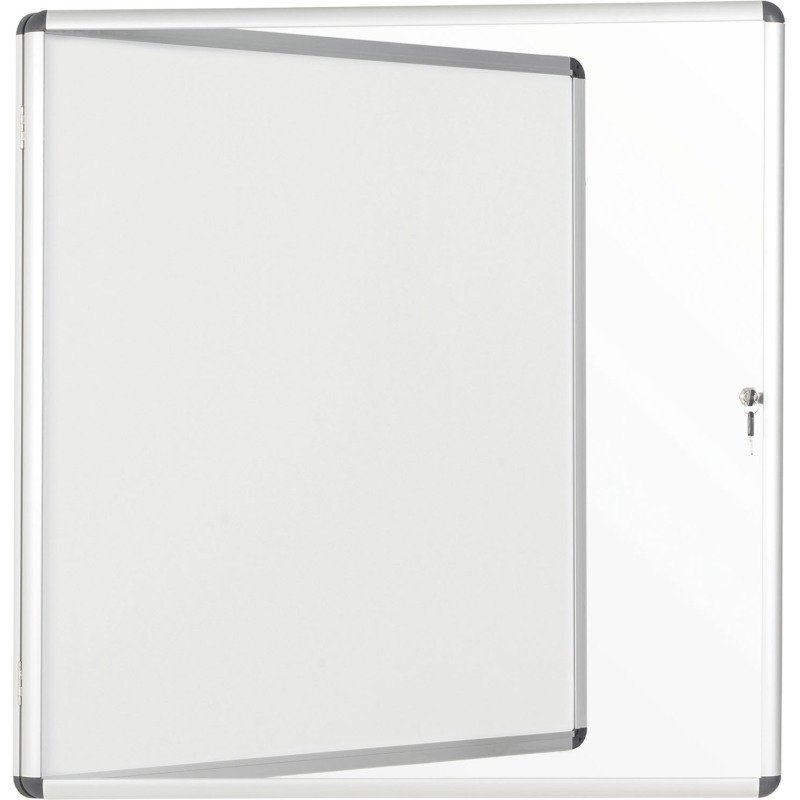 Vitrine intérieure acier laqué porte battante cadre aluminium Bi-Office Enclore -12 feuilles