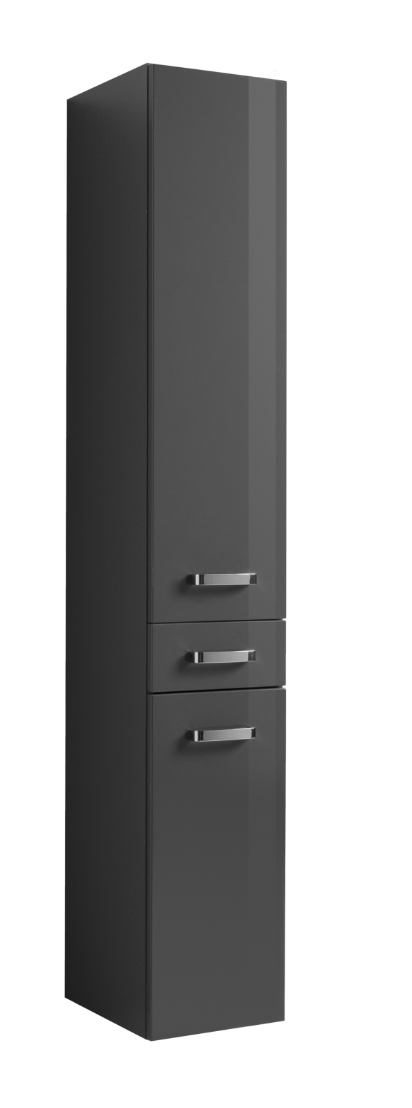 Seitenschrank BOLOGNA - grau Hochglanz-grafitgrau - 30 cm