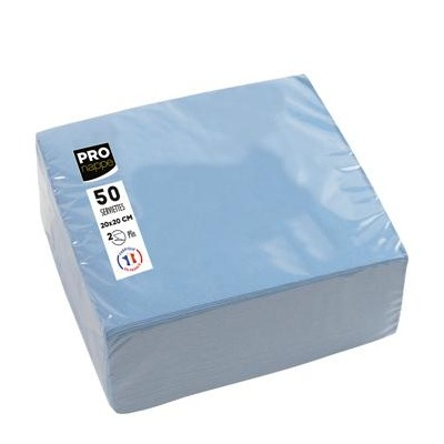 (50er Set) 20x20cm Papier Cocktail Servietten Einwegservietten Party Tisch Deko (SV622025I) - Himmelblau