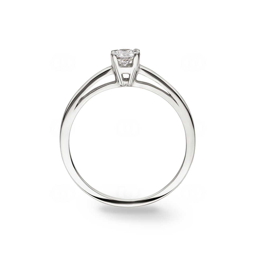Verlobungsring 750/18 K Weissgold mit Diamant 0.19 ct H/si