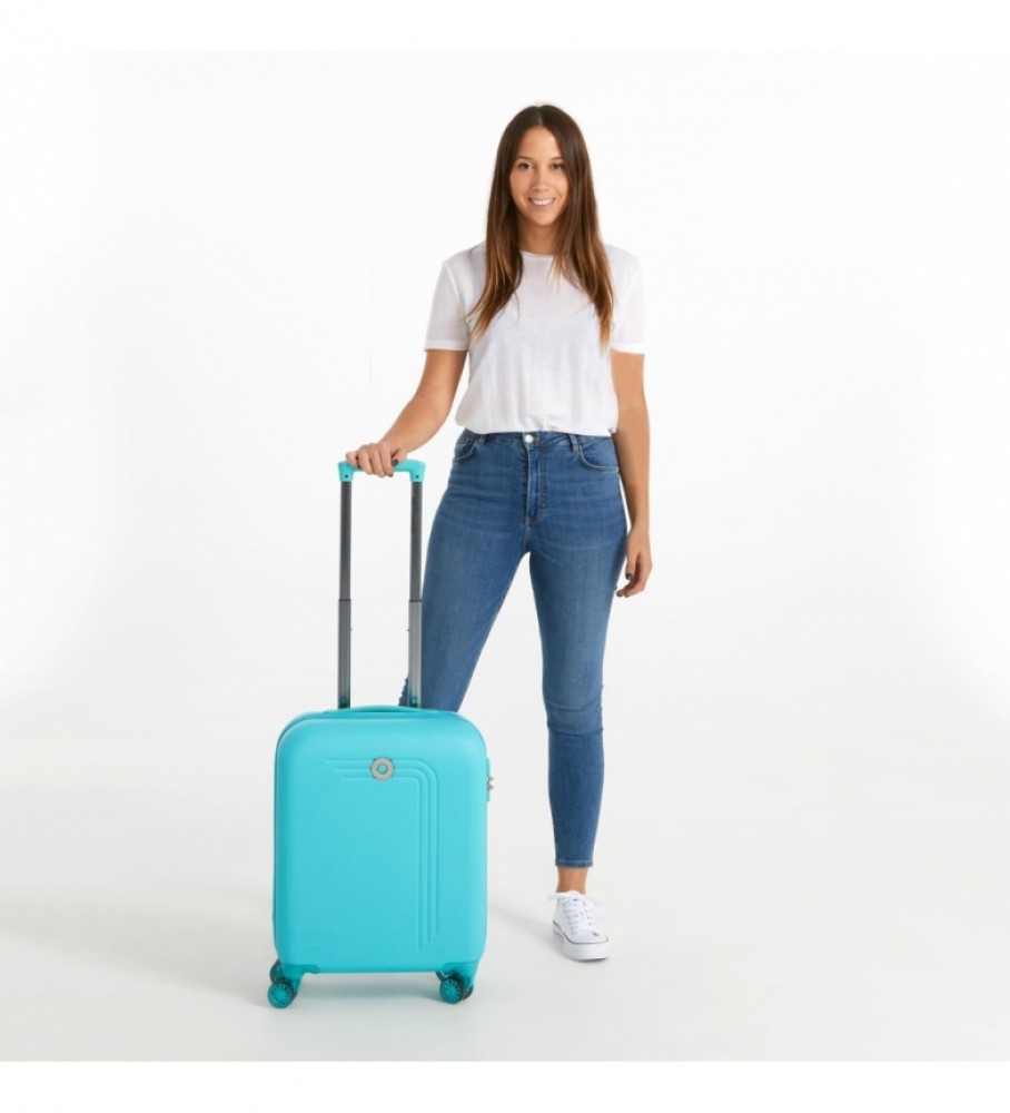 Mala de cabine expansível Movem Riga na cor turquesa