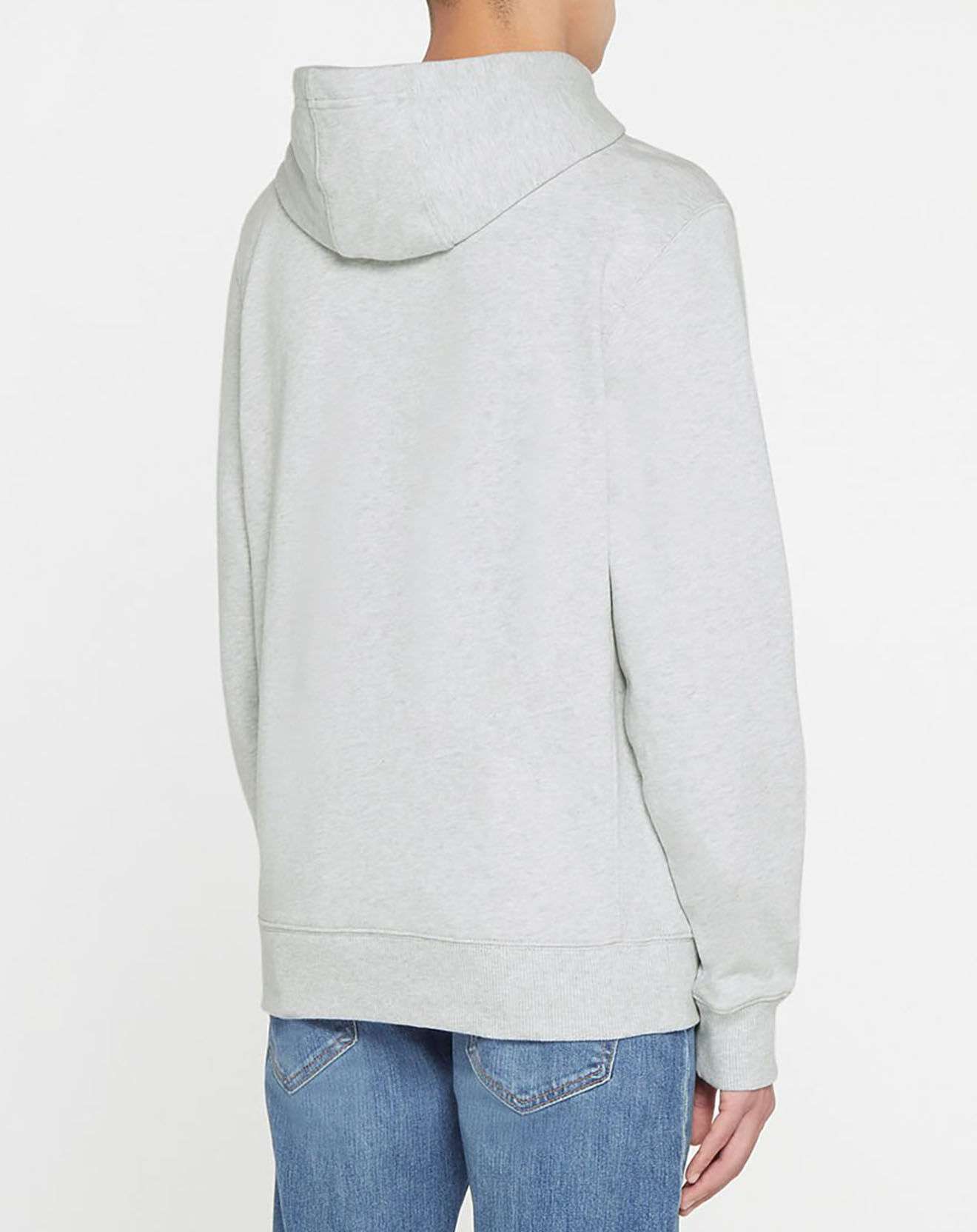 Tommy Jeans Sweat 100% Coton Bio timeless logo hoodie gris chiné