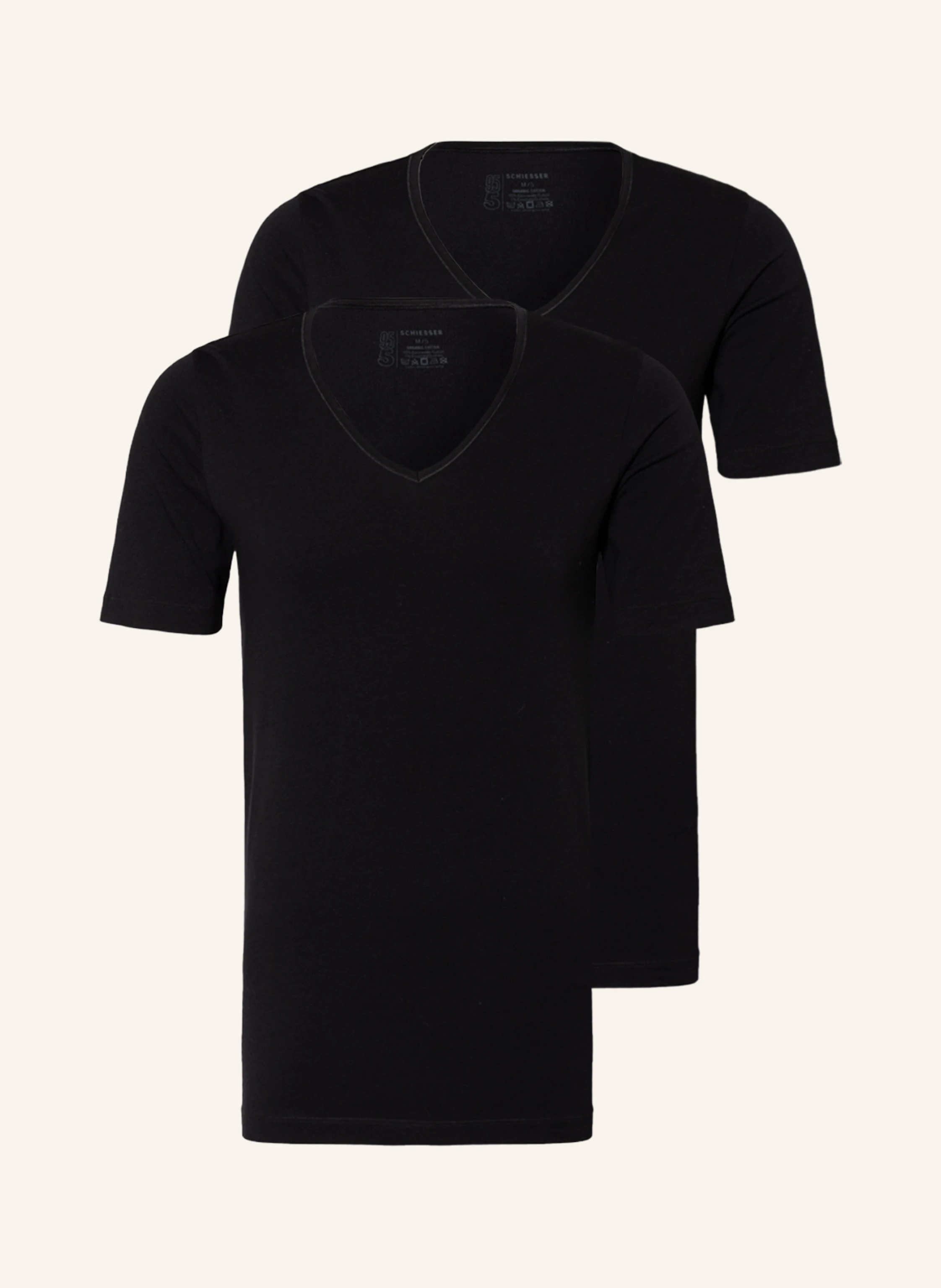 SCHIESSER 2er-Pack V-Shirts 95/5