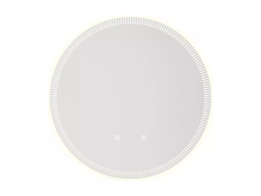 Miroir de salle de bain lumineux soleil avec anti buée et bouton tactile - D60 cm - VERECIO