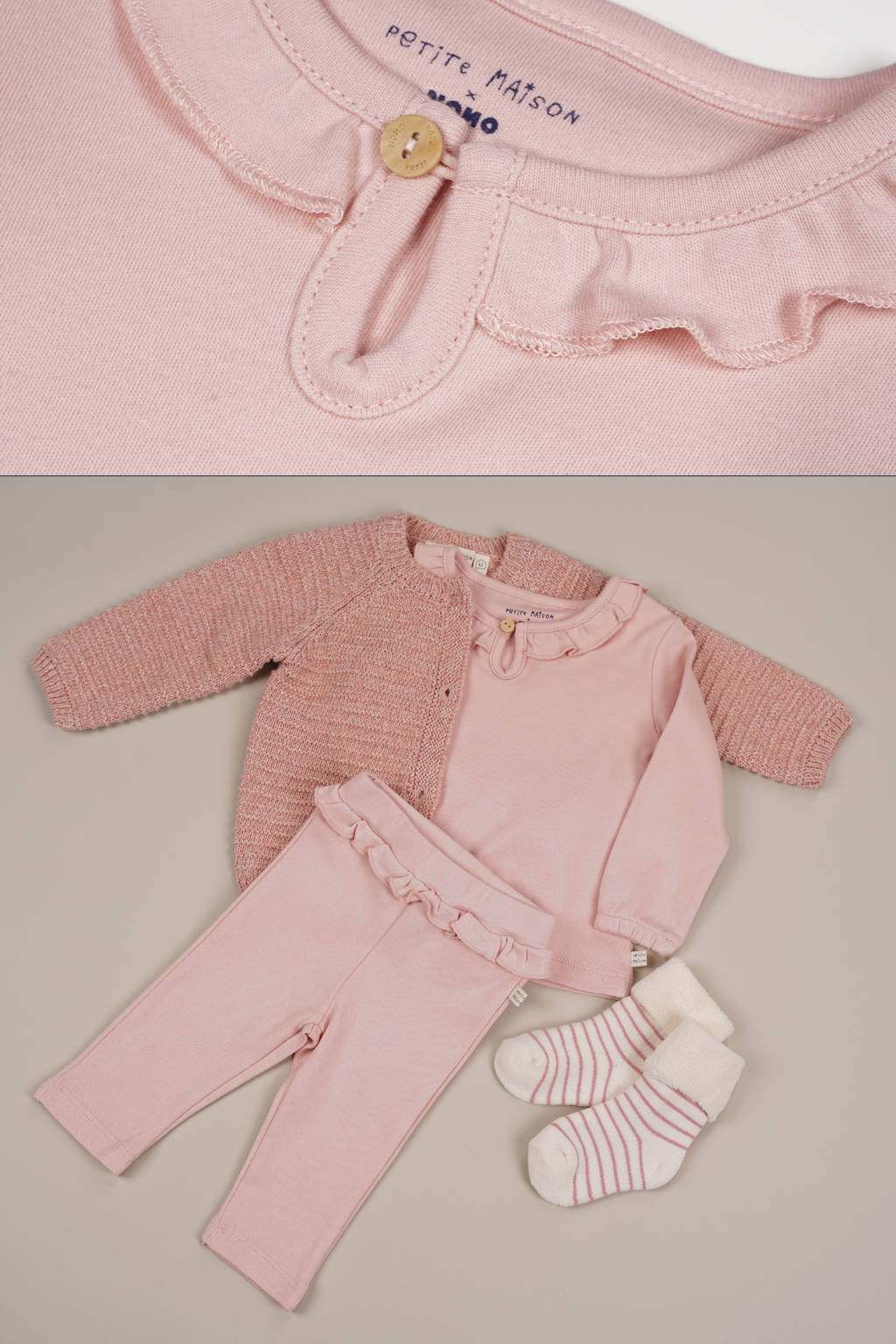 Petite Maison baby regular fit broek Skyler roze