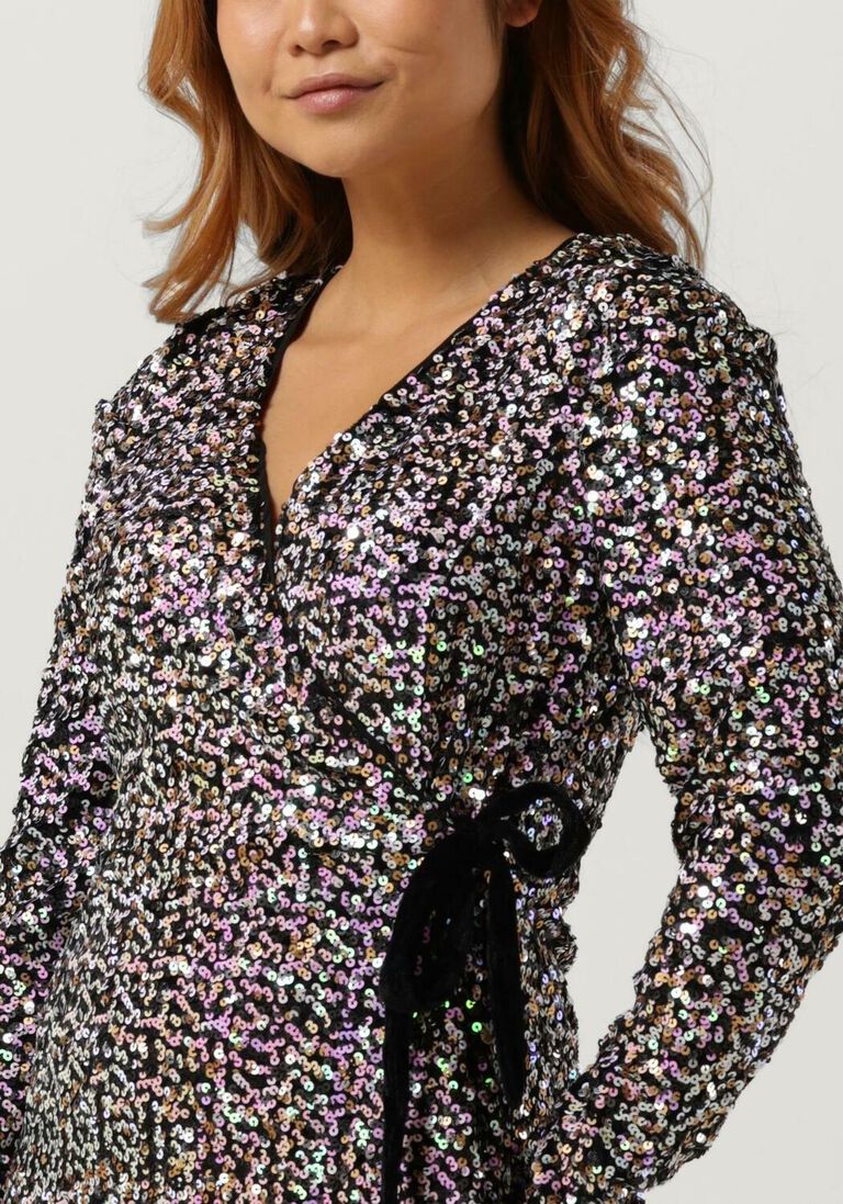 Y.A.S. paarse y.a.s. mini jurk yasmultiseq ls wrap dress