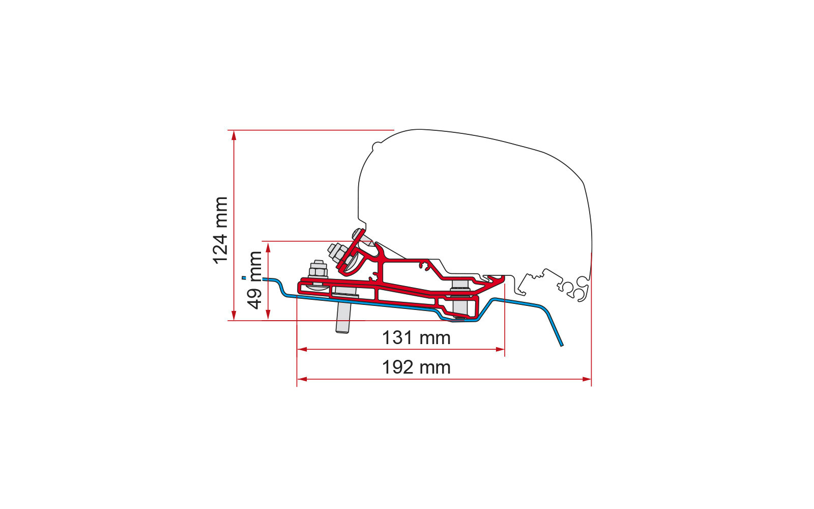 Fiamma Adapter Ford Transit L3 H3 für F80 Markisen