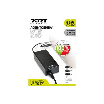 PORT - Chargeur secteur pour ordinateur portable ACER/TOSHIBA - 65 Watt