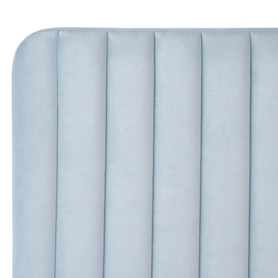 LUNAN - Tweepersoonsbed - Lichtblauw - 120 x 200 cm - Fluweel