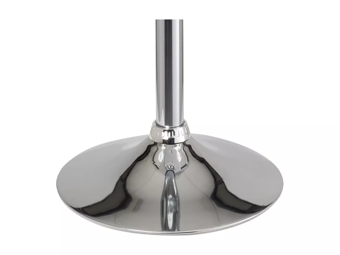 Lot 2 tabourets de bar cuisine coussin simili cuir pivotant hauteur réglable pied chrome SIG (gris)