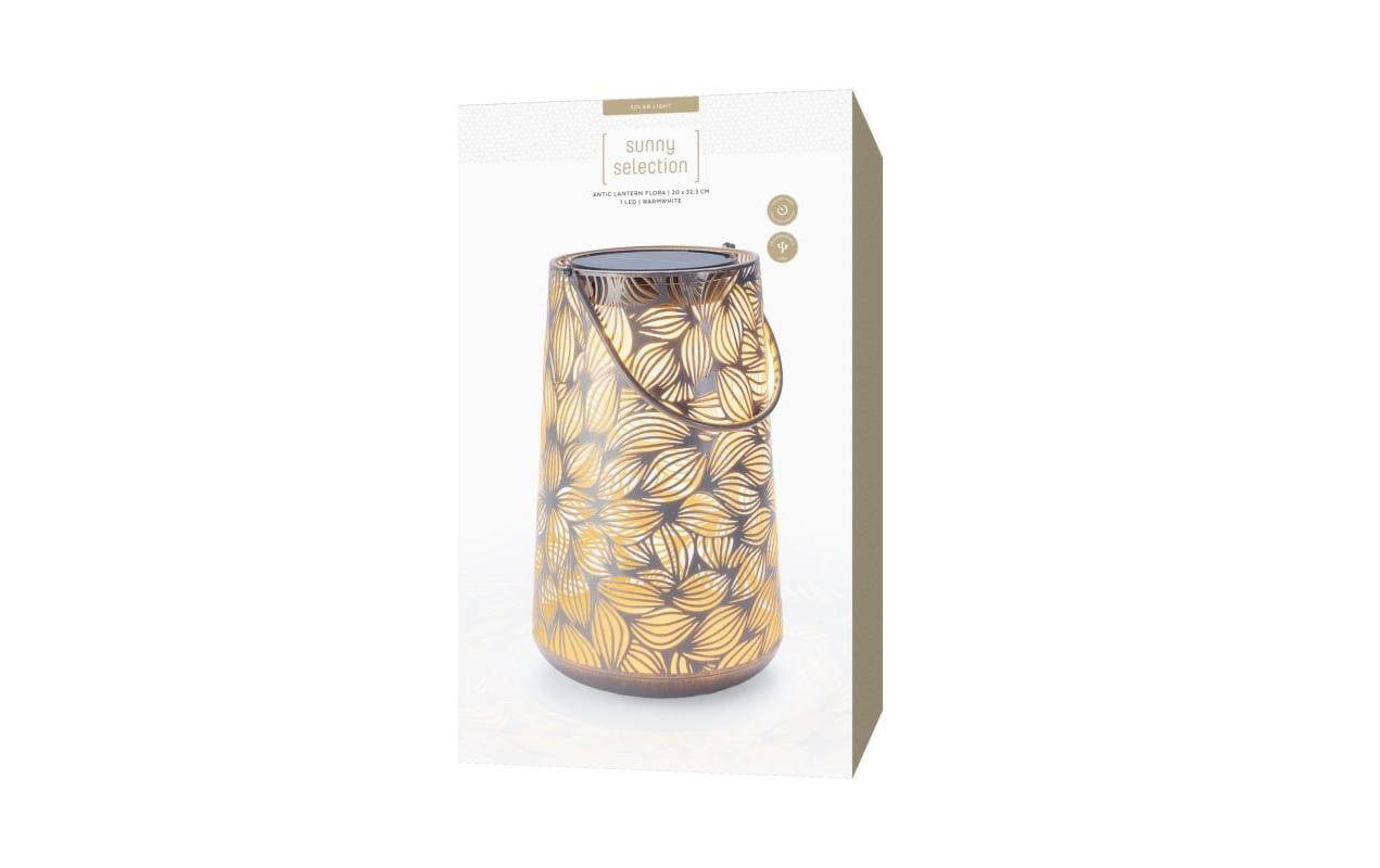 Solar Antic Lantern Flora Grey/AnthrazitDekolicht zum Aufstellen oder Aufhängen
