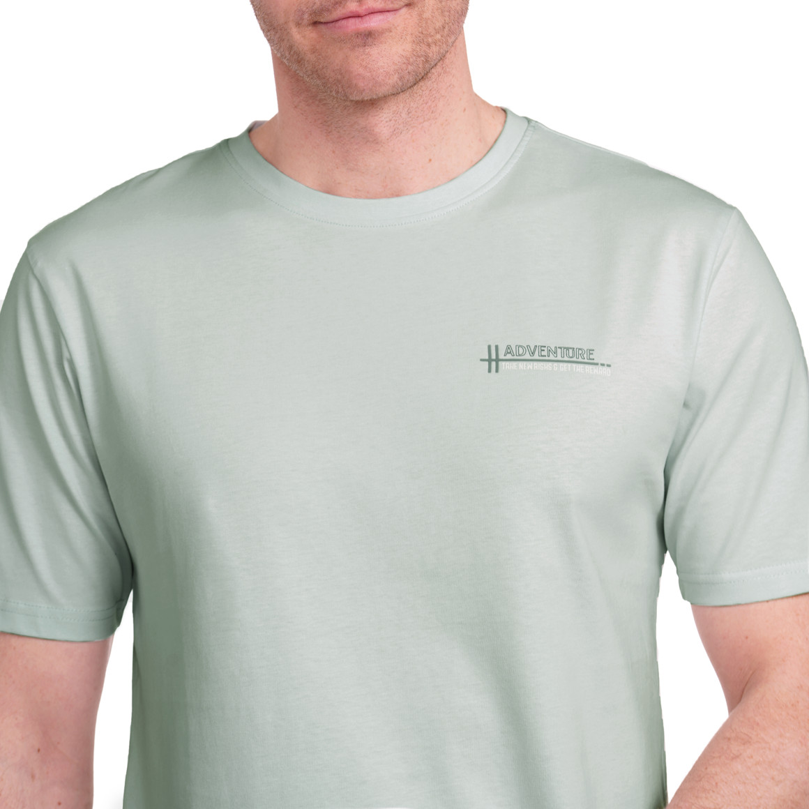 VanVaan Denim Herren T-Shirt mit Rücken-Print helltürkis