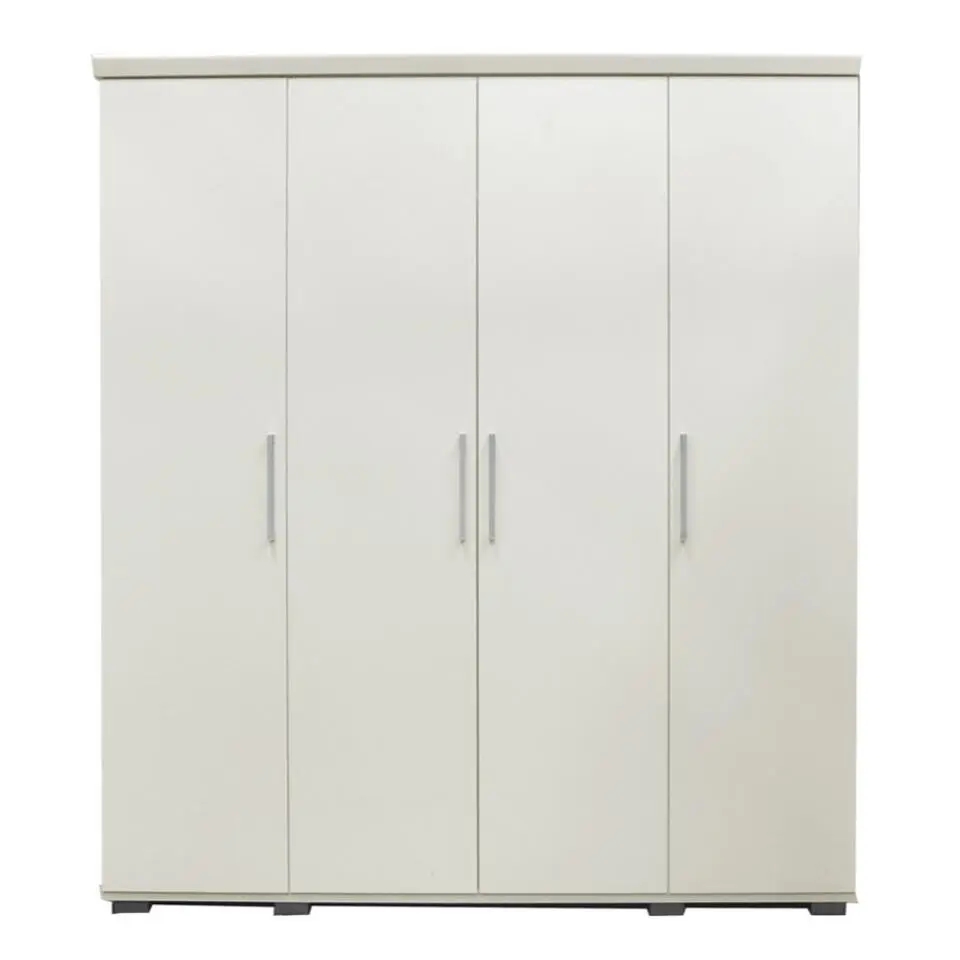 Interiax Kledingkast 'Mila' - Wit - 4 Deurs - 183x120x52cm