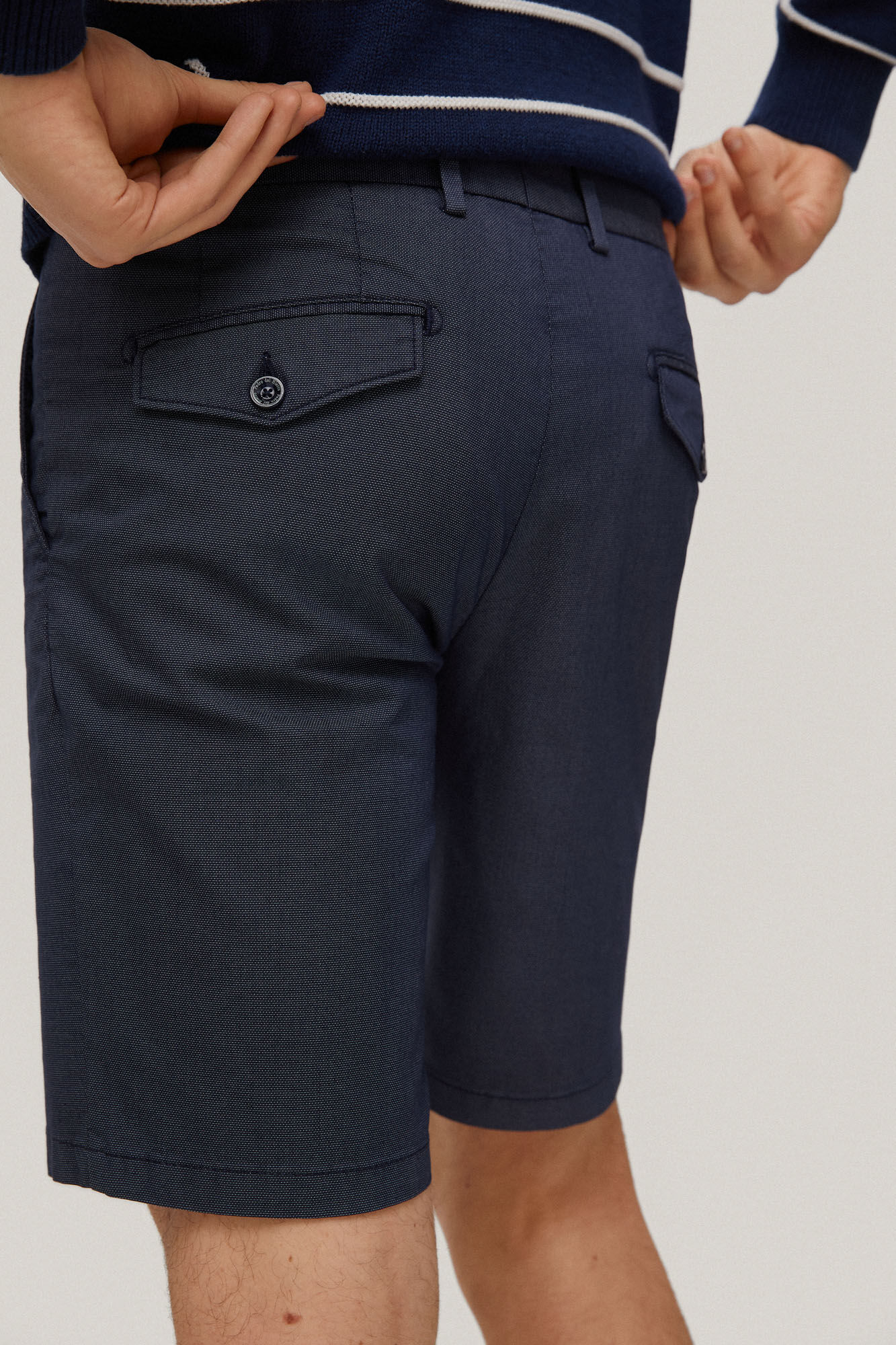 Bermuda chino com fitas - Azul