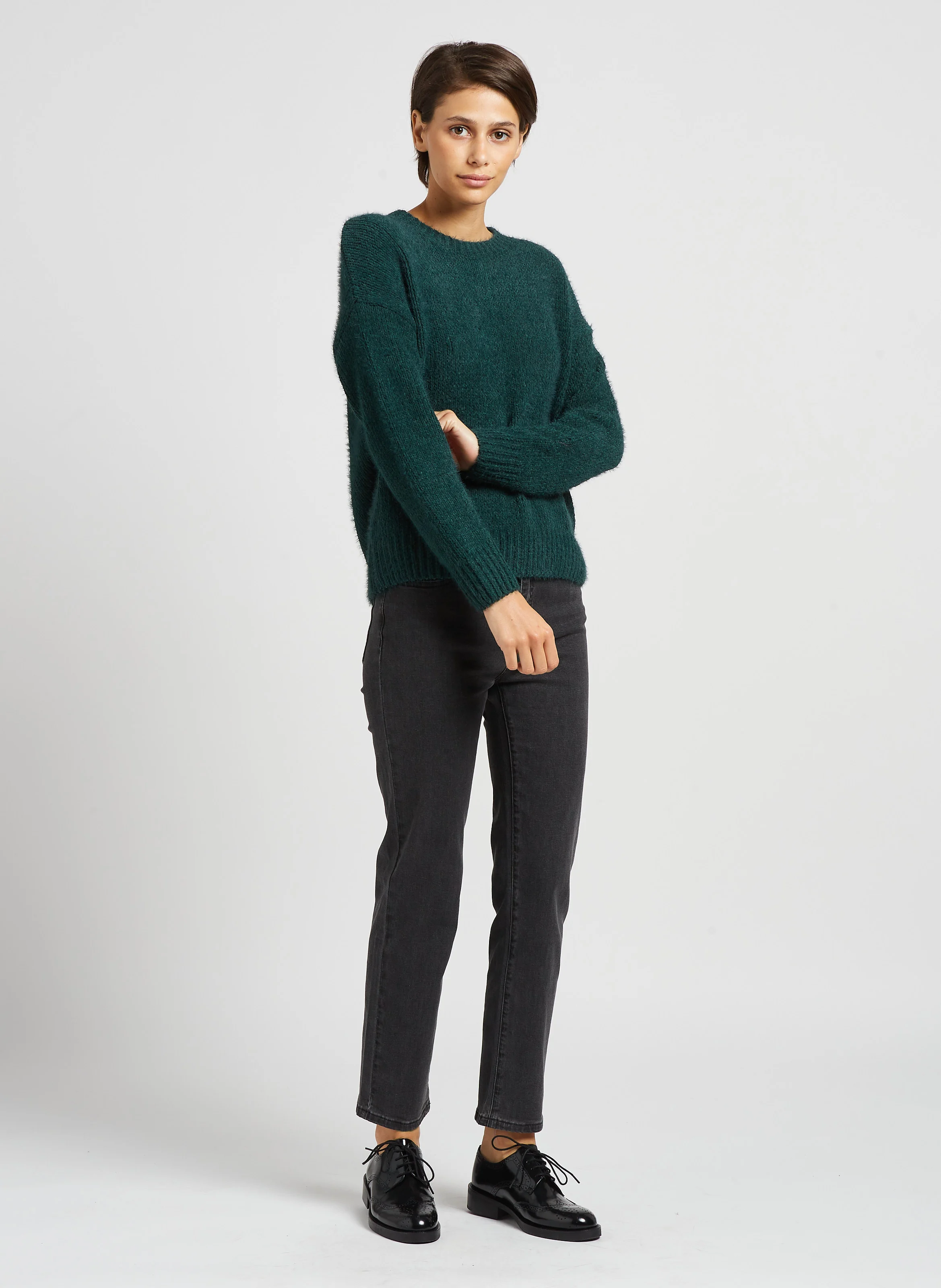 BRIEG - Jean droit 7/8 en coton | Gris