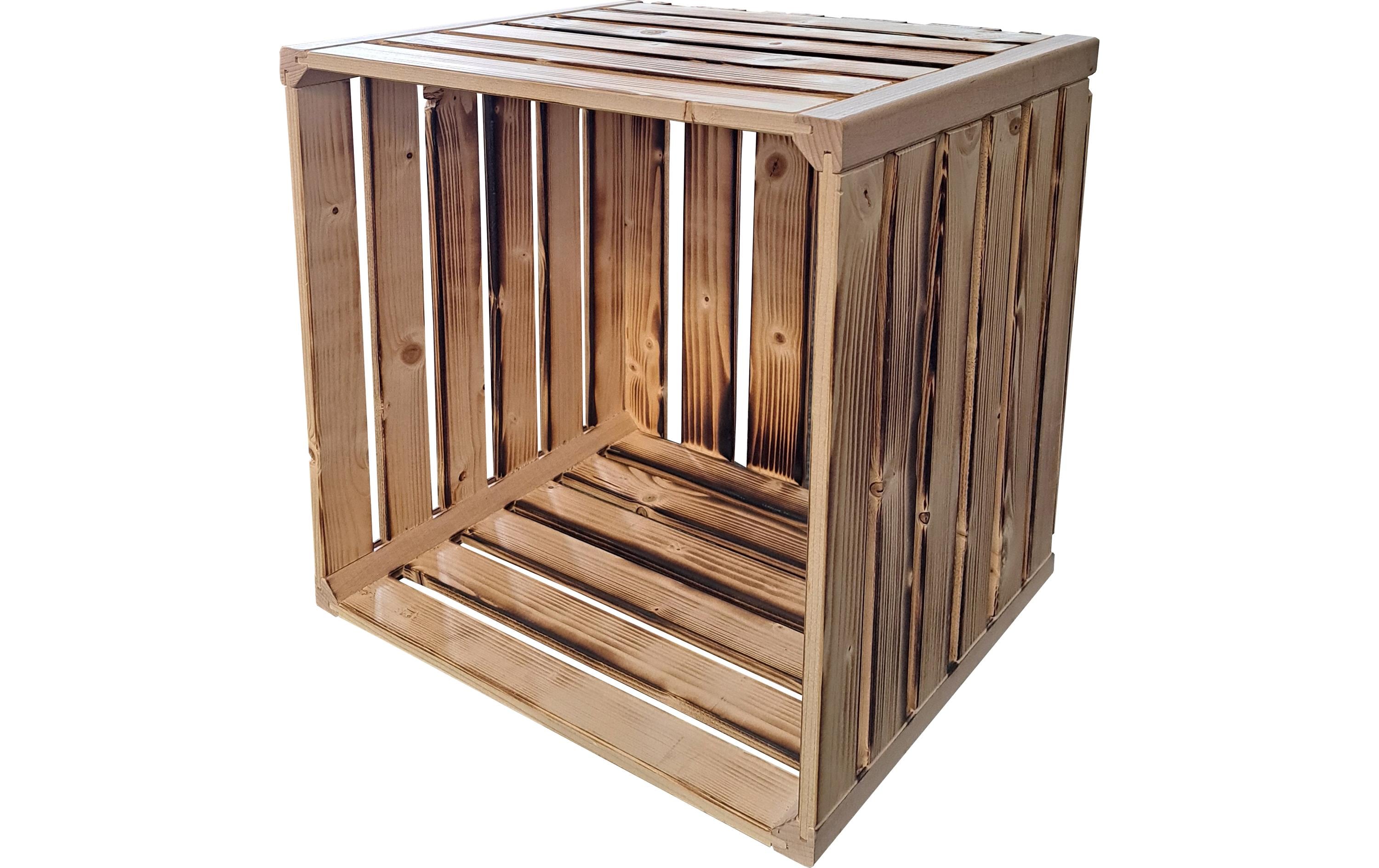Holzharasse geflammt, 35 x 35 x 32 cmModulares Wohnregal