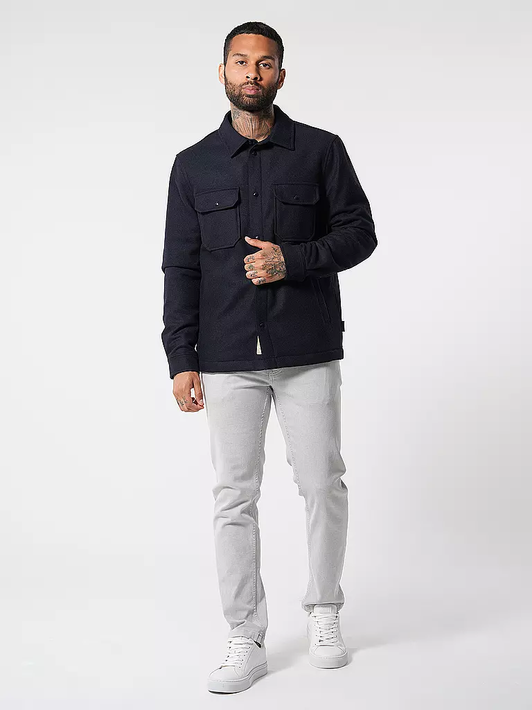 WOOLRICH Daunenjacke - Overshirt ALASKAN MELTON blau