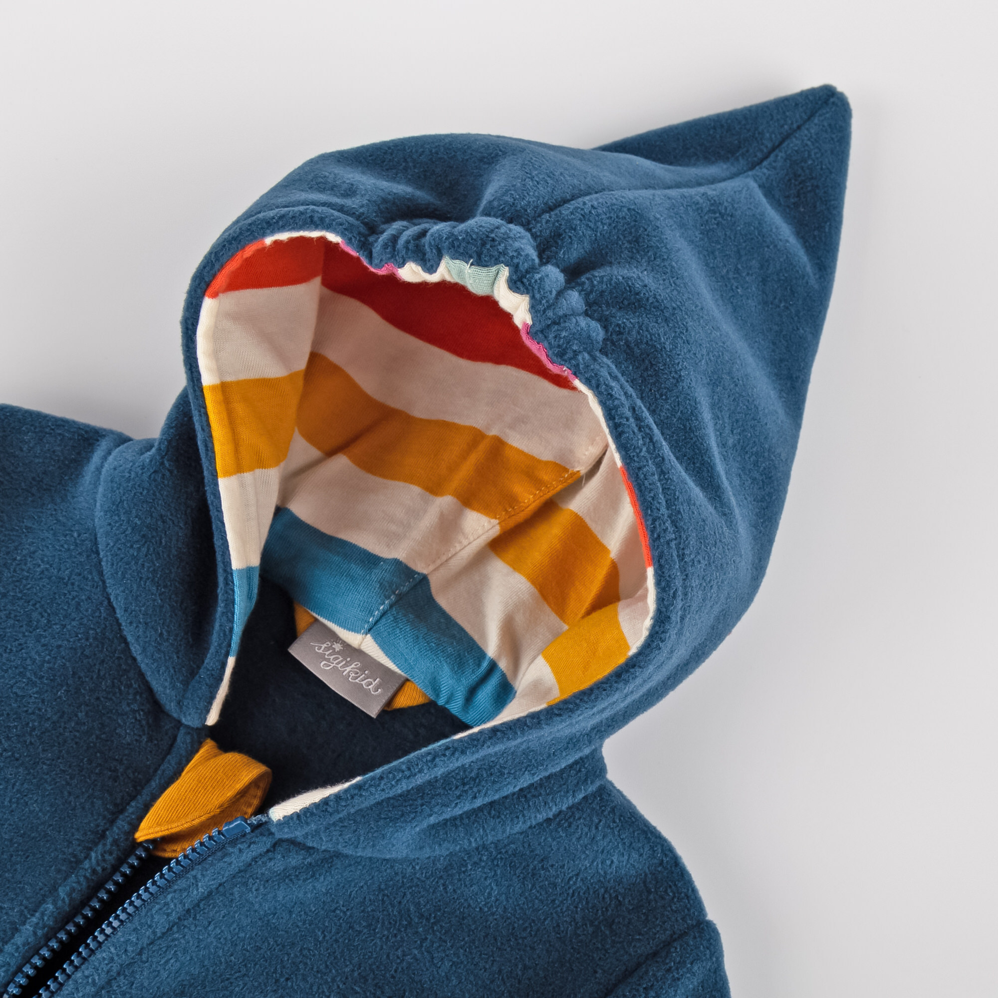 Kapuzen-Fleecejacke B - WILD CROCODILE in blau