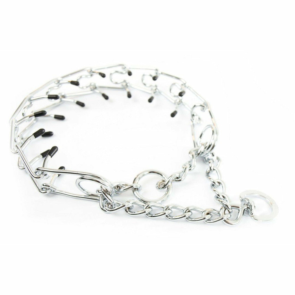Collier chaine torquatus pour chiens en métal avec pics couverts de caoutchouc