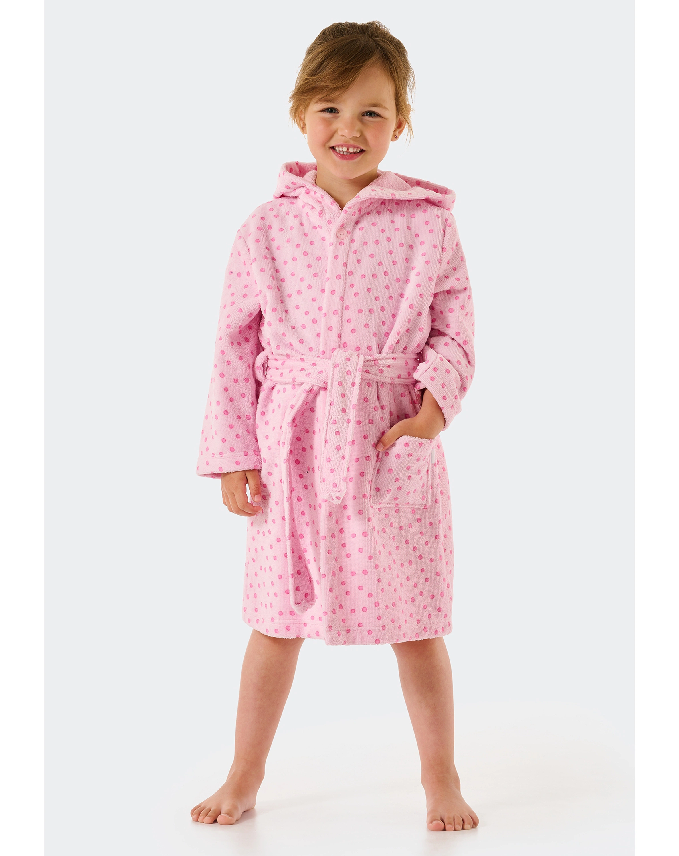 Bademantel FINE DOTTY in rosa/pink