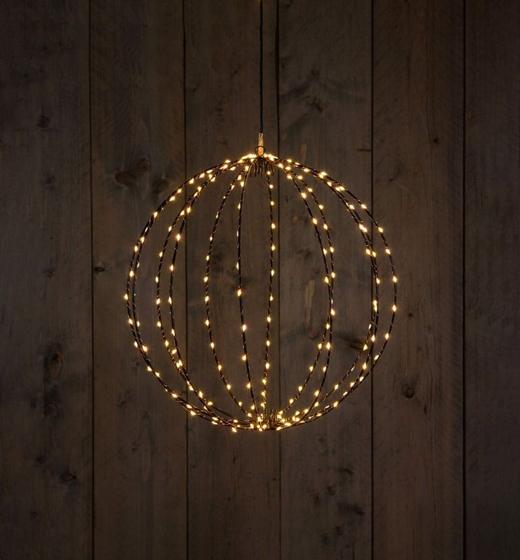 Anna's Collection - Kersthanger Bal - Zwart - Met Verlichting - D 50,5 cm