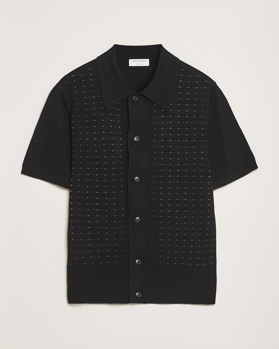 Tiger of Sweden Araawen Knitted Short Sleeve Shirt Black