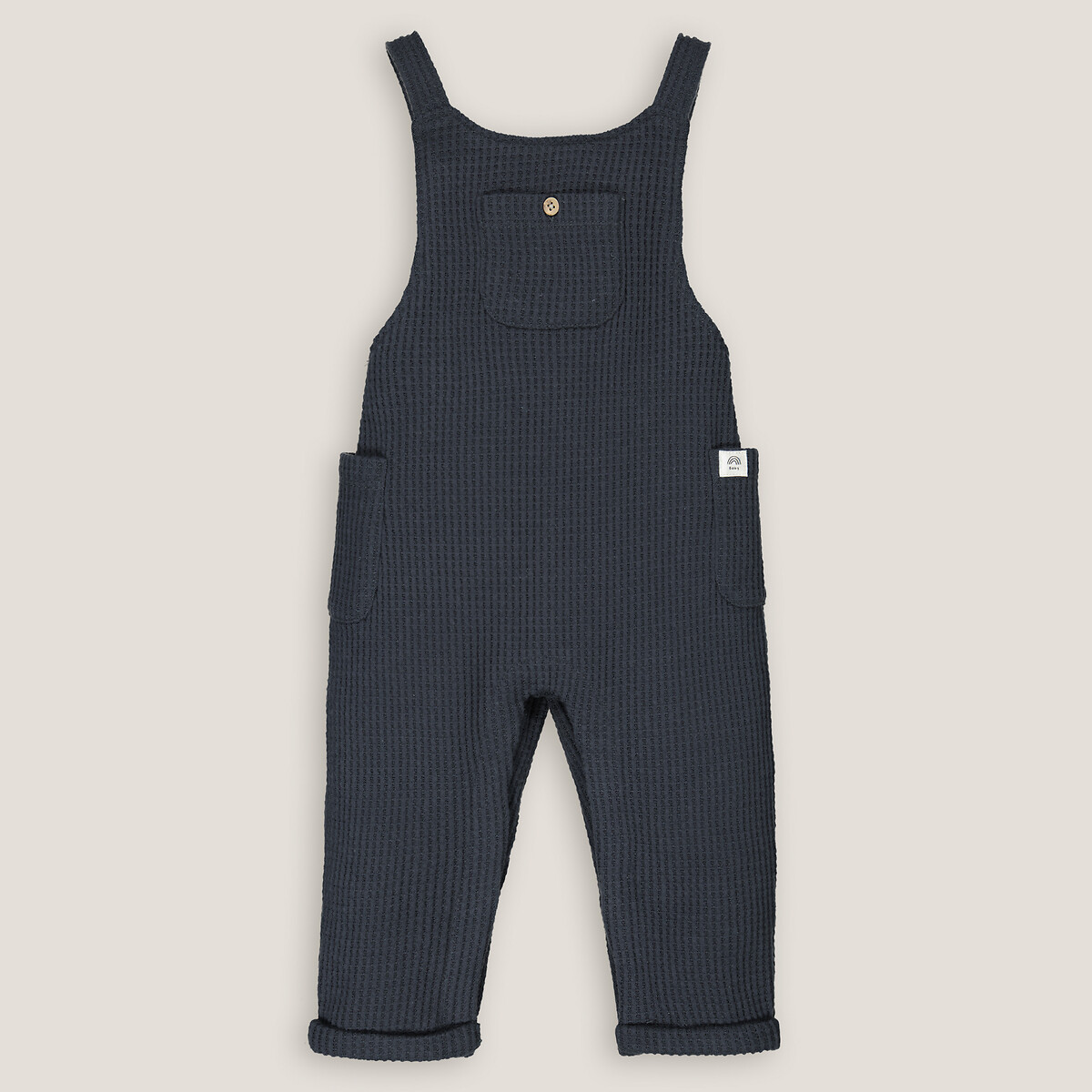COLEÇÃO LA REDOUTE<br>Macacão longo com alças em tecido waffle