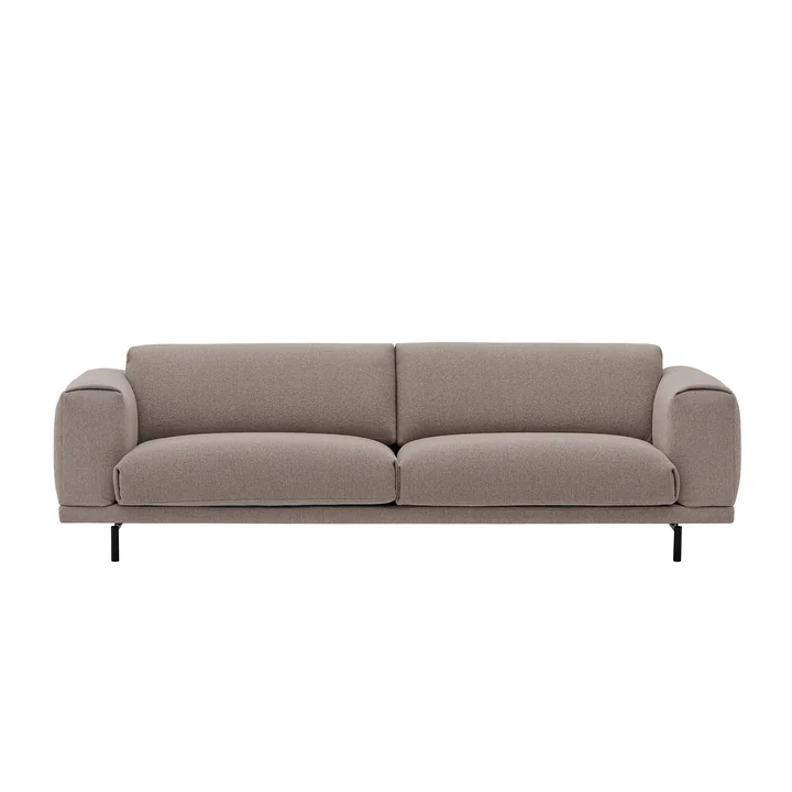 Muuto - Rest Sofa 3-Sitzer, schwarz / braun (Stoff Maharam Hearth 6)