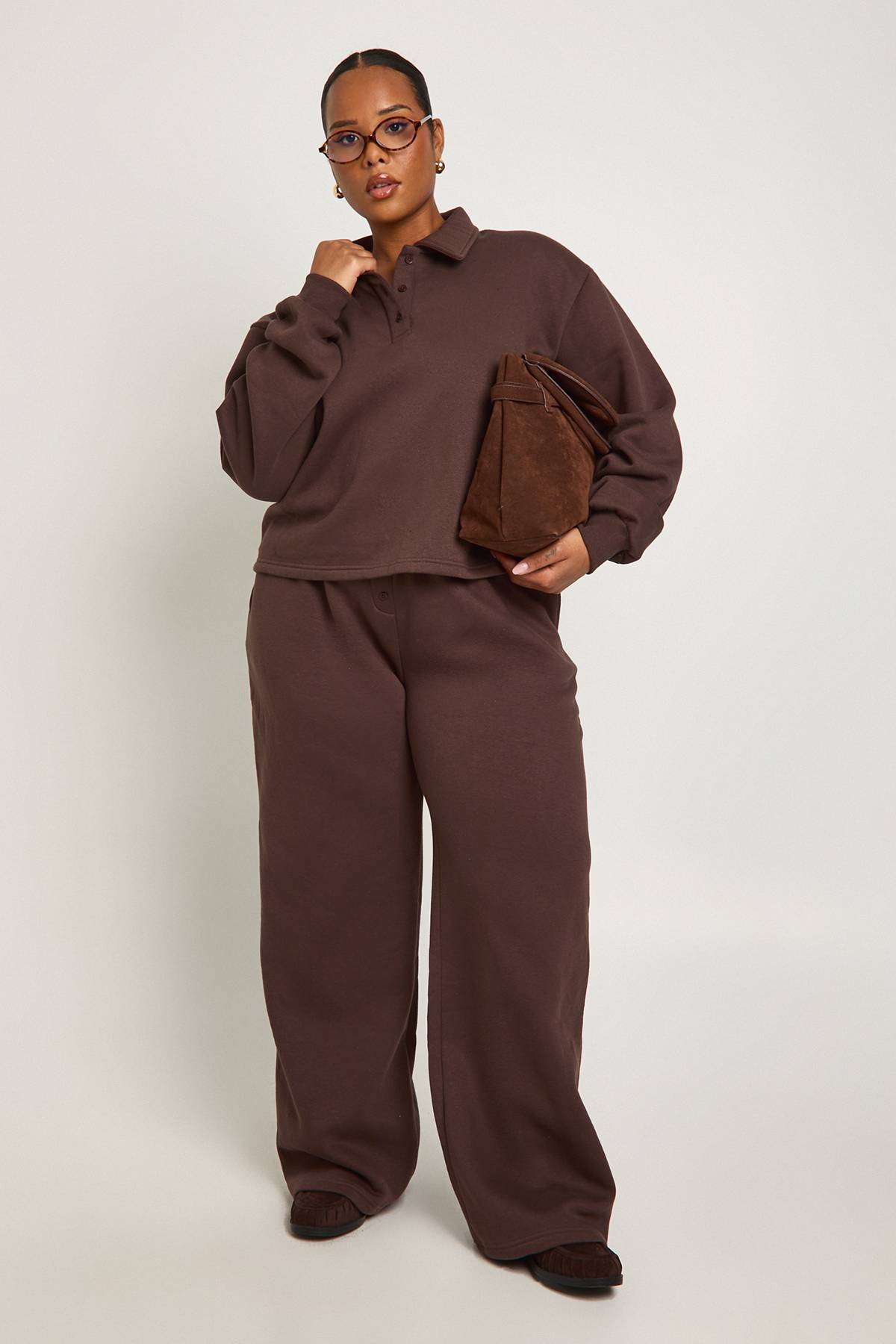boohoo Sweat-shirt à col boutonné Plus