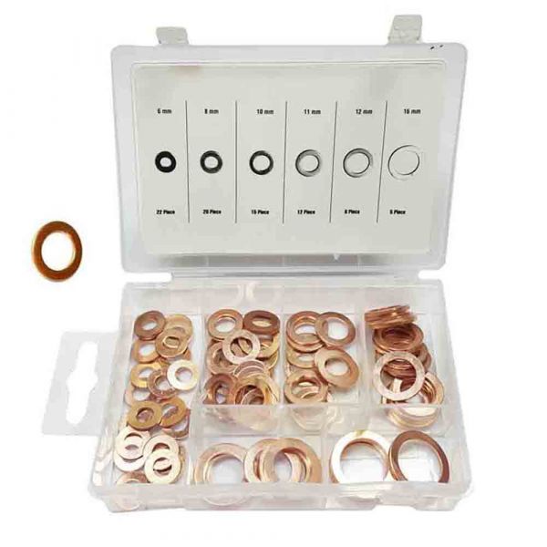 Set de 80 Anilhas Varios Tamanhos em Cobre - 48994