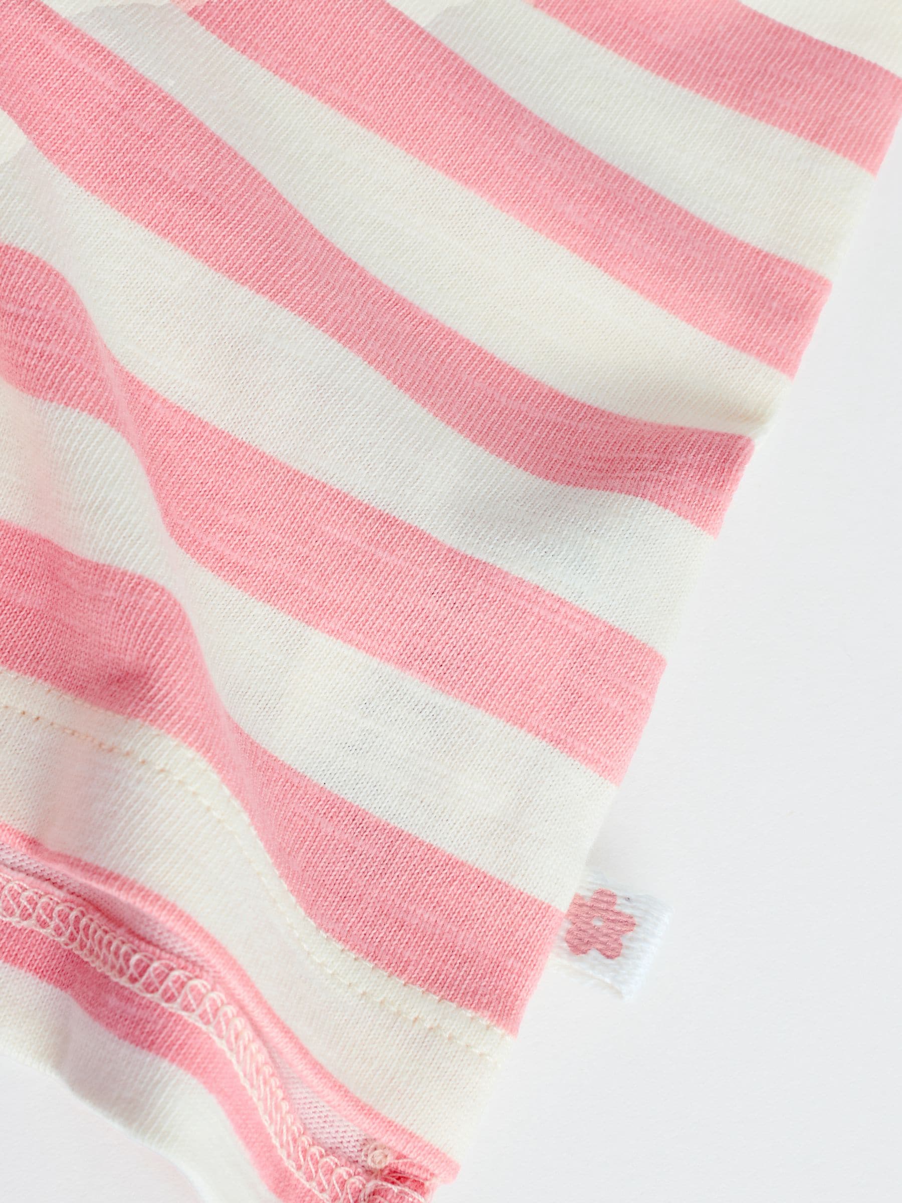 Roze Strepen/Slogan - Verpakking van 4 Baby Tops met Lange mouwen (0mnd -2jr)