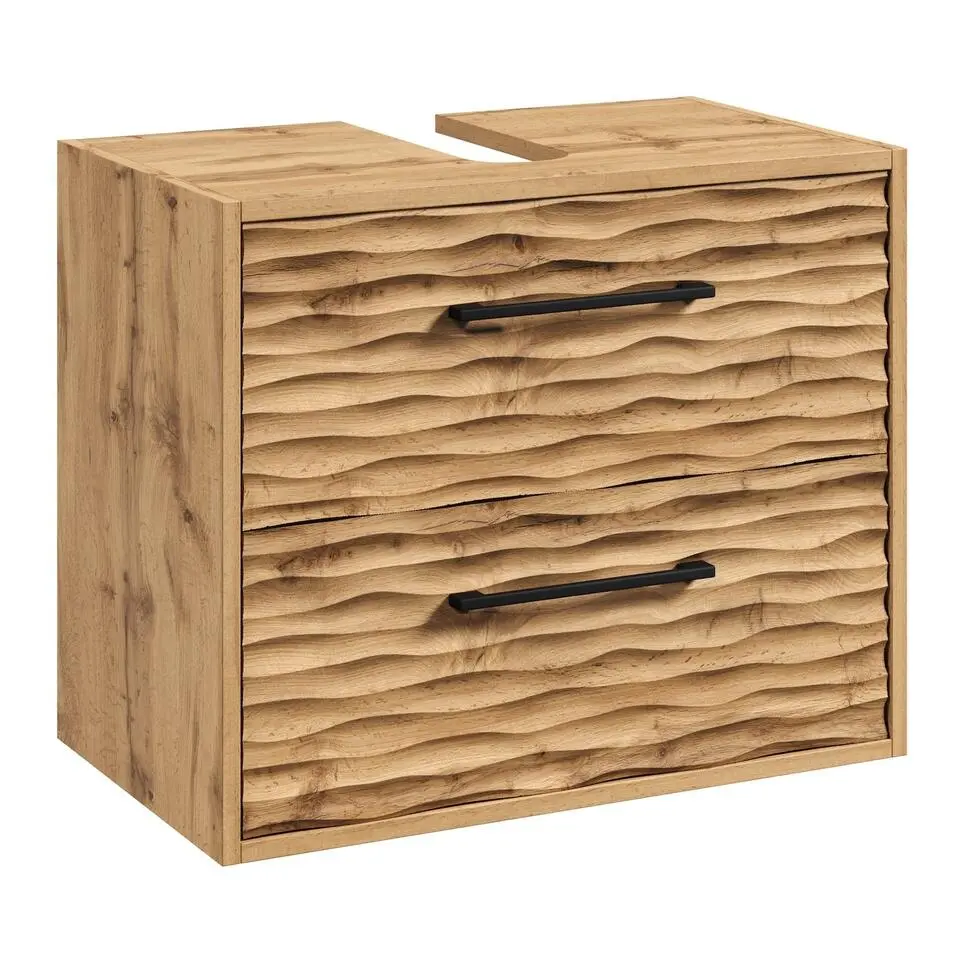 Badplaats Wastafel Onderkast Etna 60 x cm 35 cm x 50 cm - Eiken - Badkamerkast –