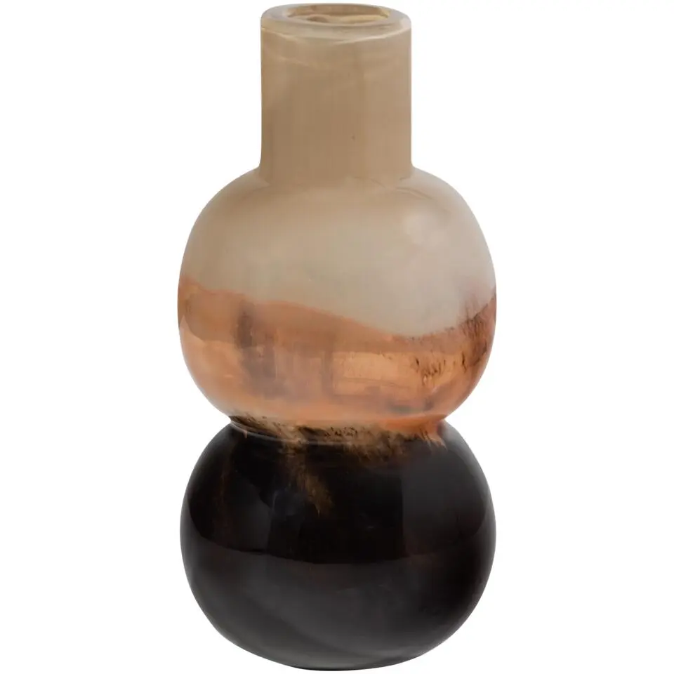 WOOOD Marjon Vaas - Handgevormd - Glas - Bruin - 30x14x14