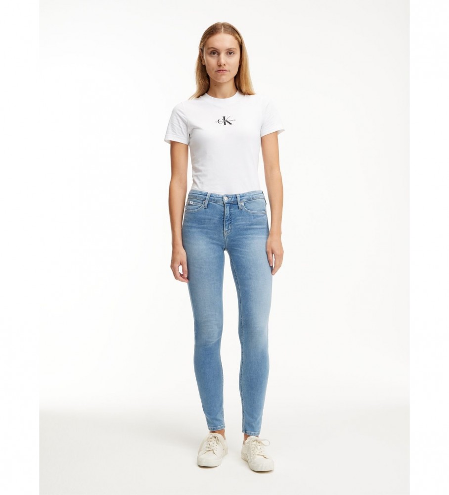 Calça jeans skinny de cintura média Calvin Klein azul