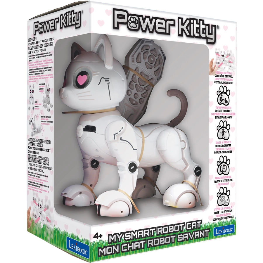 LEXIBOOK Power Kitty - Meine schlaue Roboterkatze mit Programmierfunktion, weiß