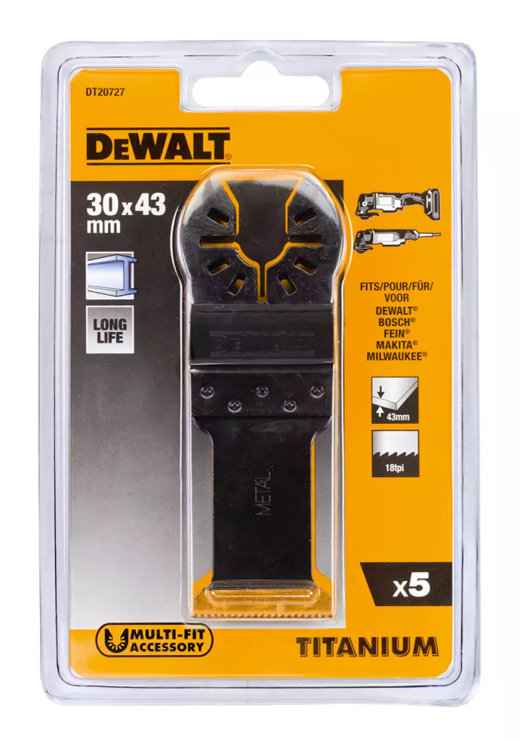 DeWALT DT20727 Titanium invalzaagblad - 31mm (5st)