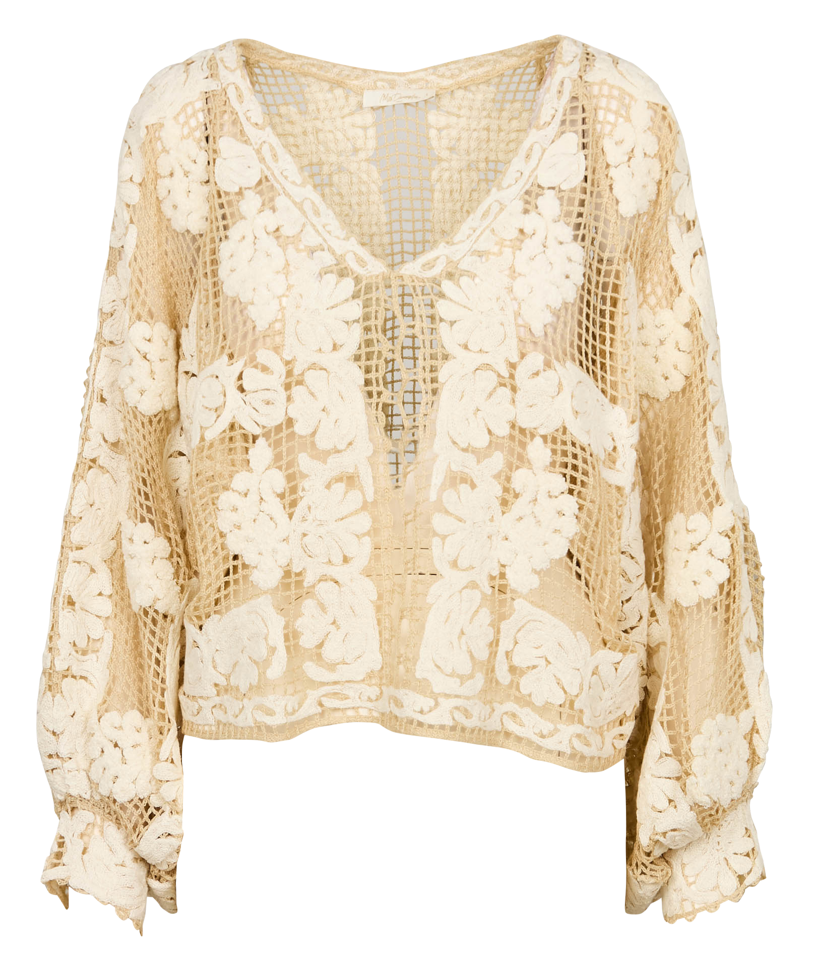 DREAMI - Pull ample brodé en crochet| Beige