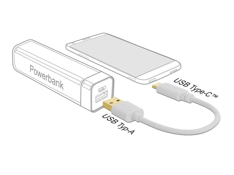 Delock USB-Ladekabel USB A - USB C 0.15 m Delock USB Ladekabel Typ-A zu USB Type-C 15 cm