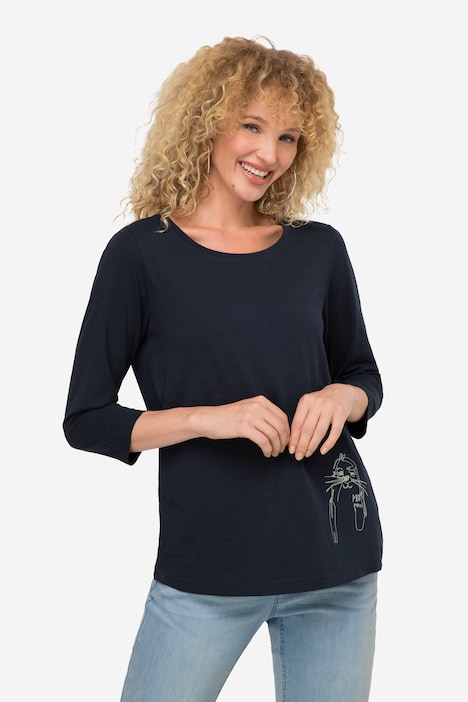 T-Shirt, Rundhals, 3/4-Ärmel, OEKO-TEX