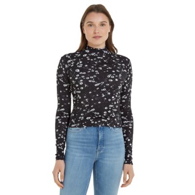 Tee-shirt à manches longues femme Rib Floral Print CALVIN KLEIN