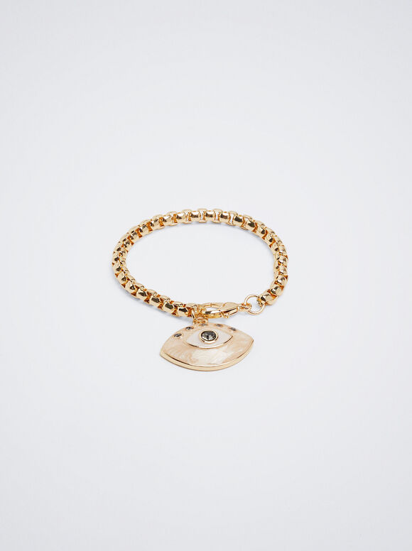 Pulsera Con Ojo Esmaltado - Rosa