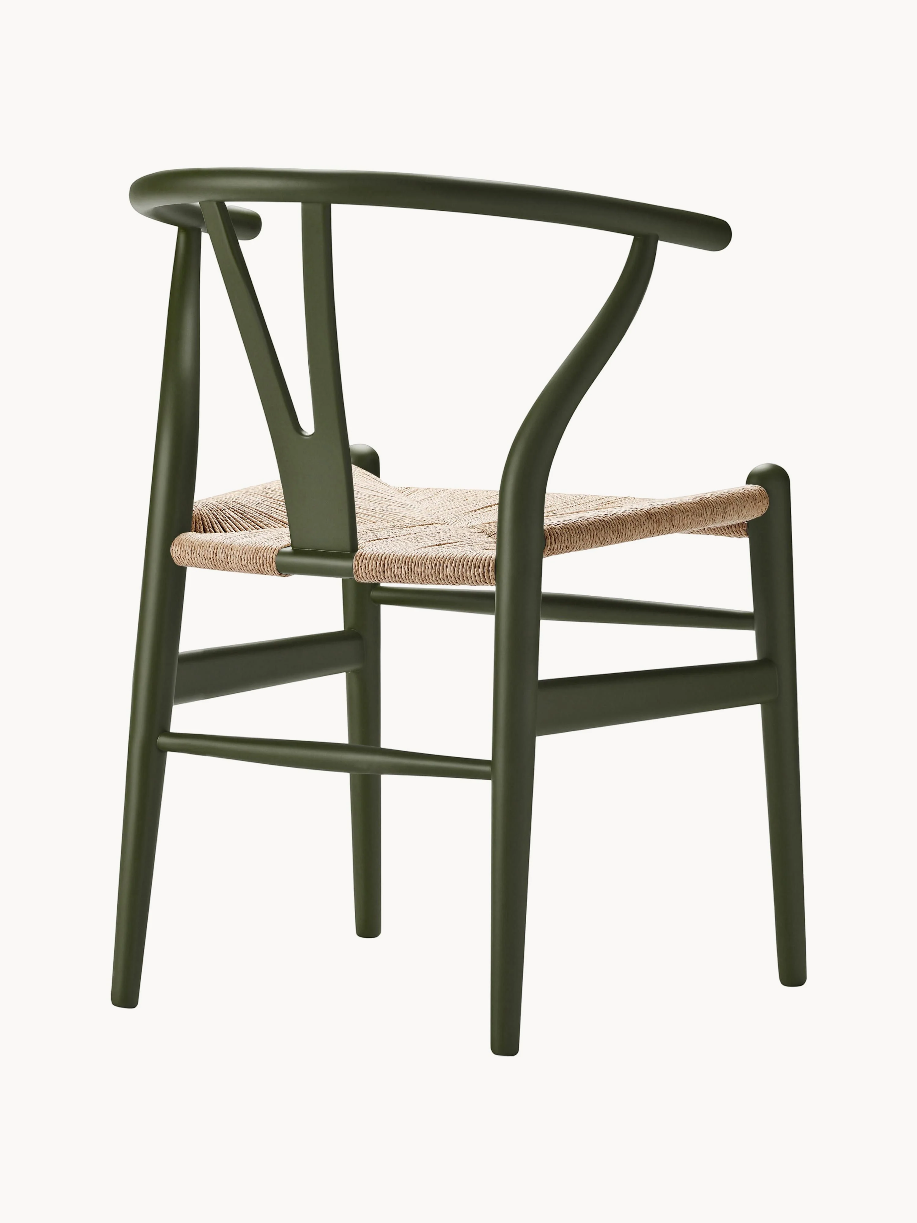 Houten stoel CH24 Wishbone Chair met handgevlochten zitvlak