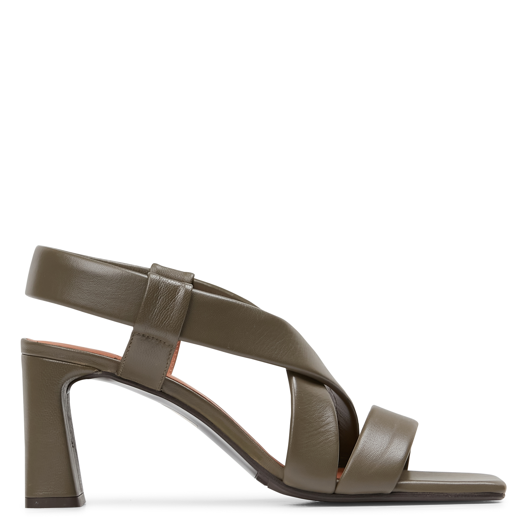 Sandales hautes en cuir | Kaki