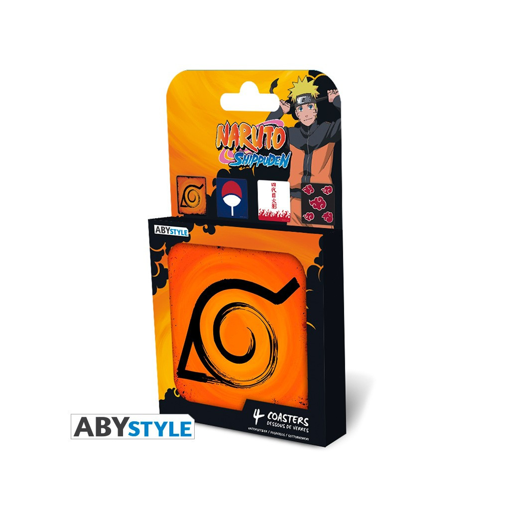 Naruto Shippuden - Set de 4 Dessous de Verre - Emblèmes