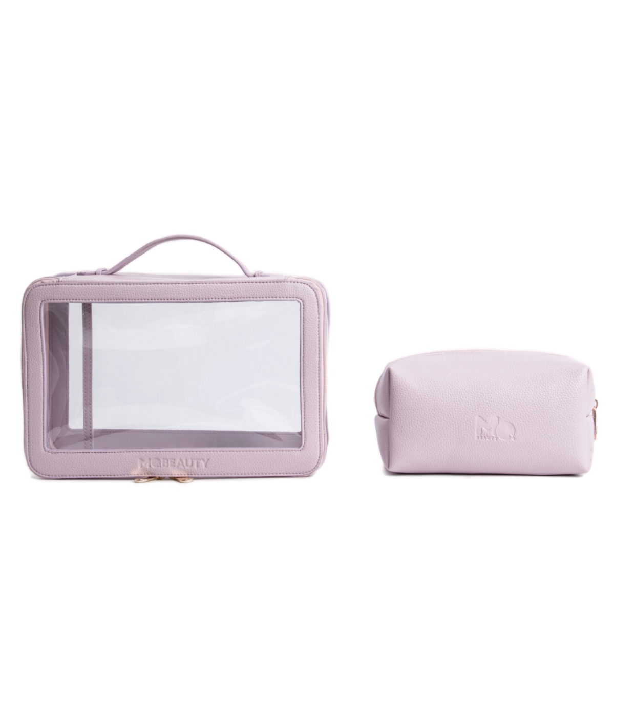 MQBeauty - Bolsa de higiene transparente com dois compartimentos - Lavanda