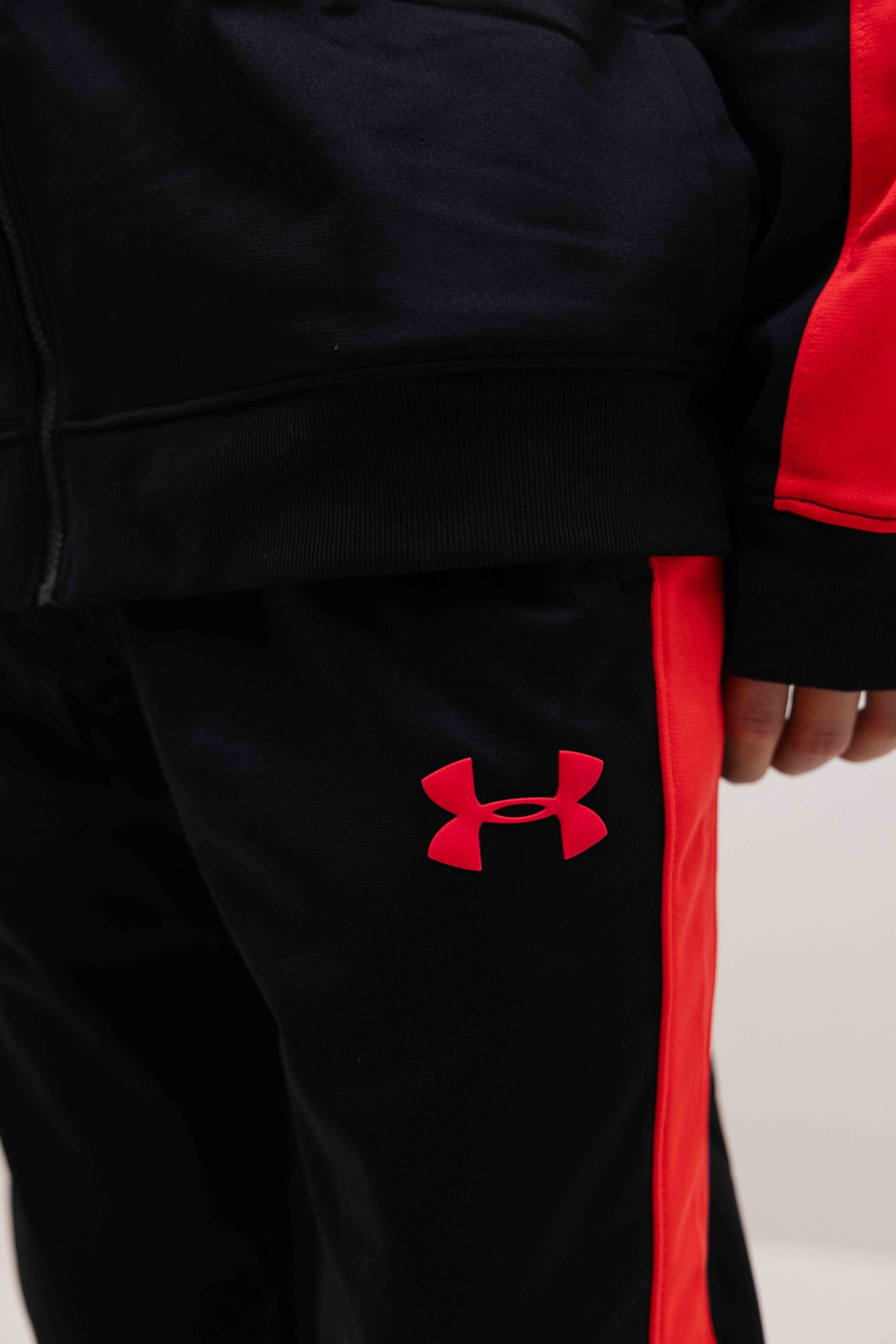 Under Armour Rival Knit Trainingspak Kids Zwart/Rood
